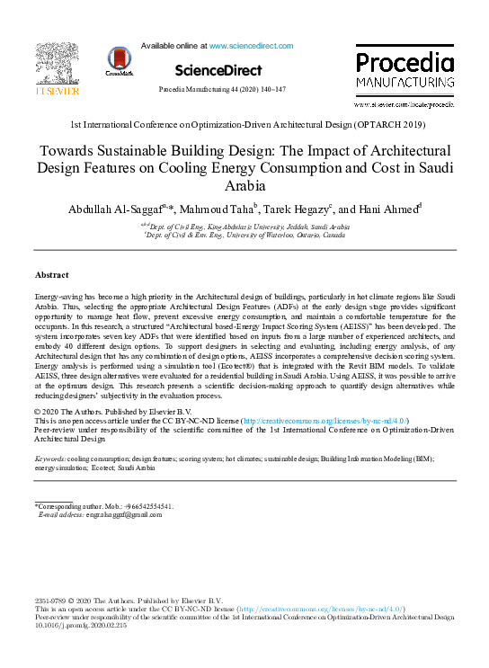 (PDF) Towards Sustainable Building Design: The Impact of Architectural ...