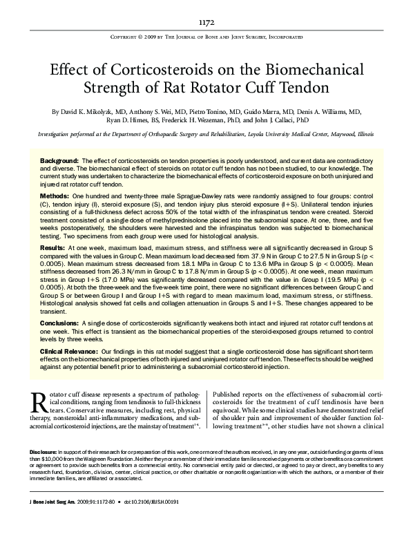 (PDF) Effect of Corticosteroids on the Biomechanical Strength of Rat ...