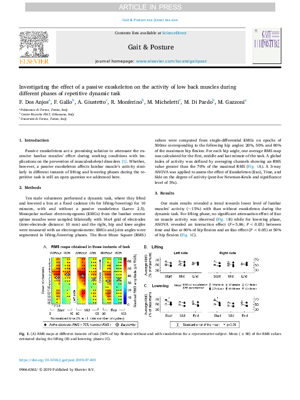 (PDF) Investigating the Effect of a Passive Exoskeleton on the Activity ...