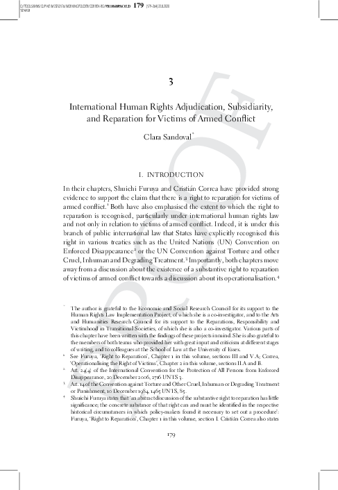 (PDF) Reparation for Victims of Armed Conflict