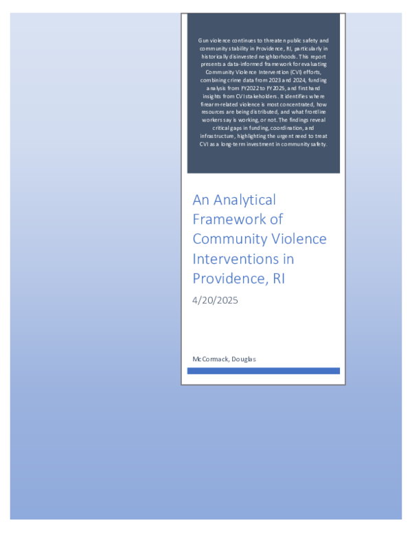 (PDF) Analytical Framework of CVI Programs in Providence, RI