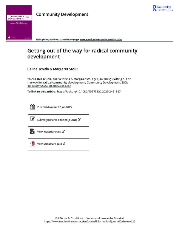 (PDF) Getting out of the way for radical community development