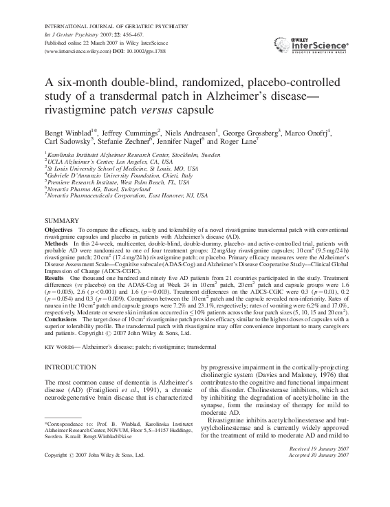 (PDF) A six‐month double‐blind, randomized, placebo‐controlled study of ...