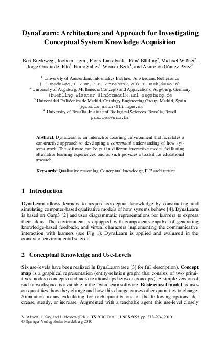 (PDF) DynaLearn: Architecture and Approach for Investigating Conceptual ...