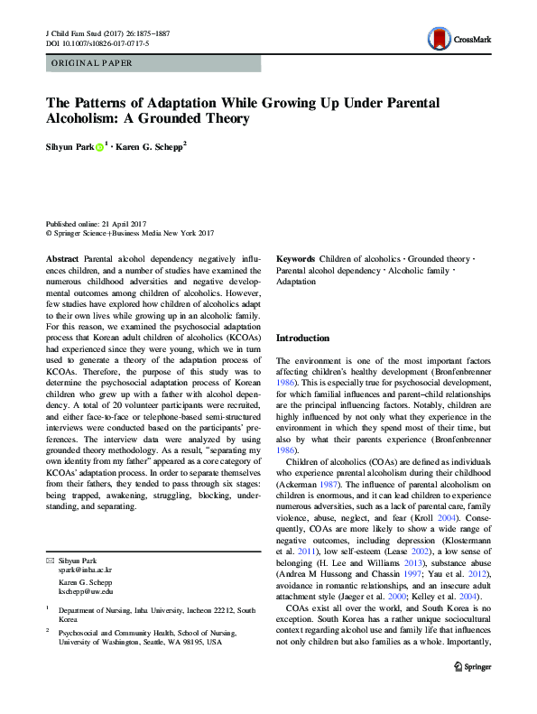 (PDF) The Patterns of Adaptation While Growing Up Under Parental ...