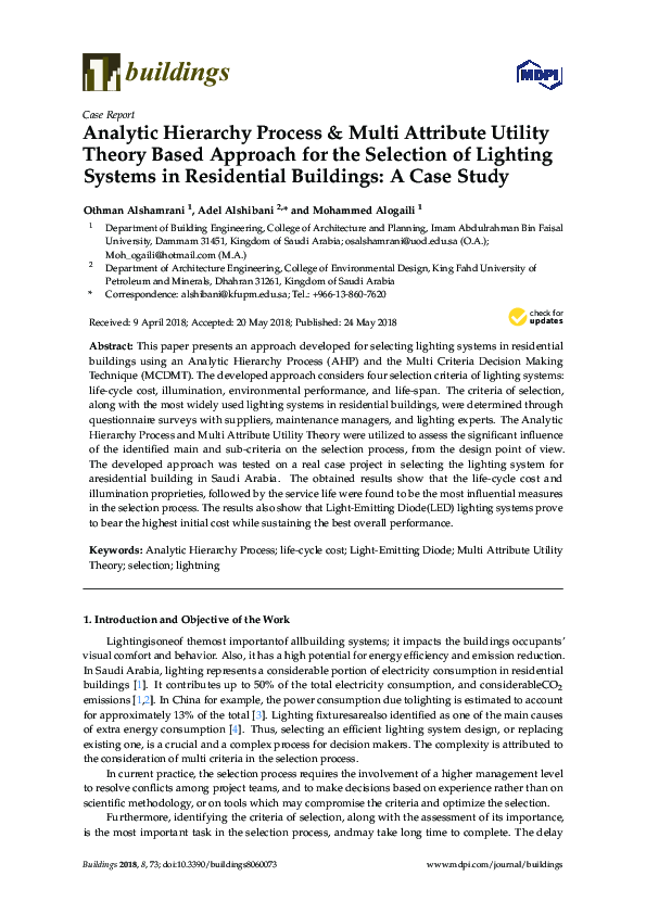 (PDF) Analytic Hierarchy Process & Multi Attribute Utility Theory Based ...