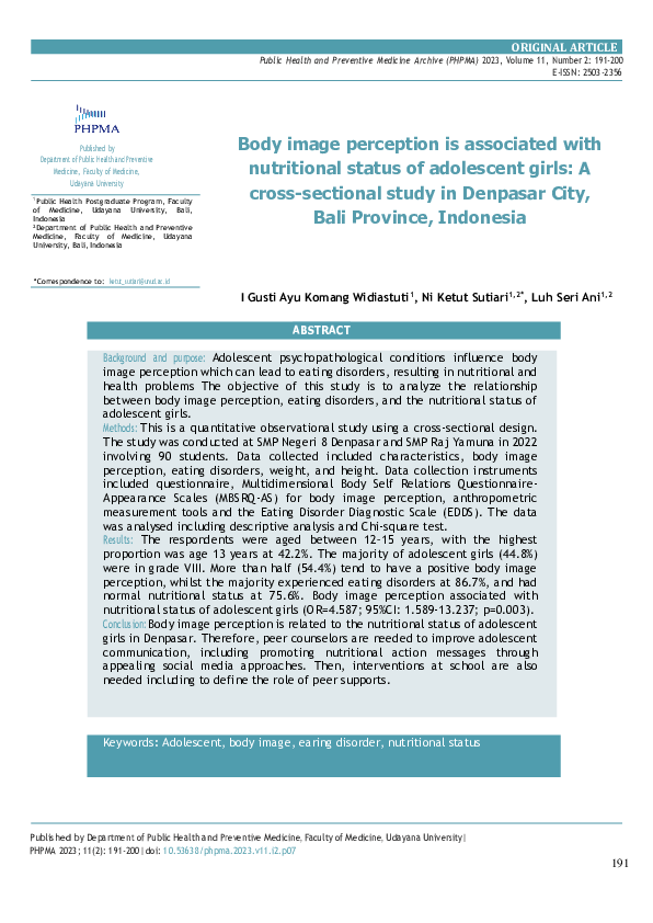 (PDF) Body image perception is associated with nutritional status of ...