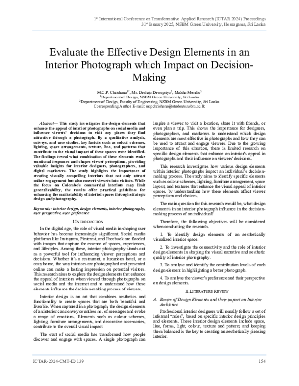 (PDF) Evaluate the Effective Design Elements in an Interior Photograph ...