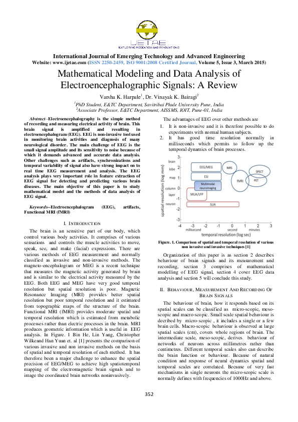 (PDF) Mathematical Modeling and Data Analysis of ...