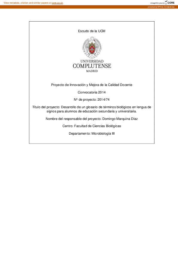 (PDF) Desarrollo de un glosario de términos biológicos en lengua de ...