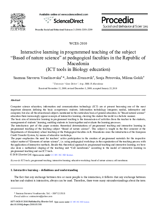 (PDF) Interactive learning in programmed teaching of the subject “Based ...