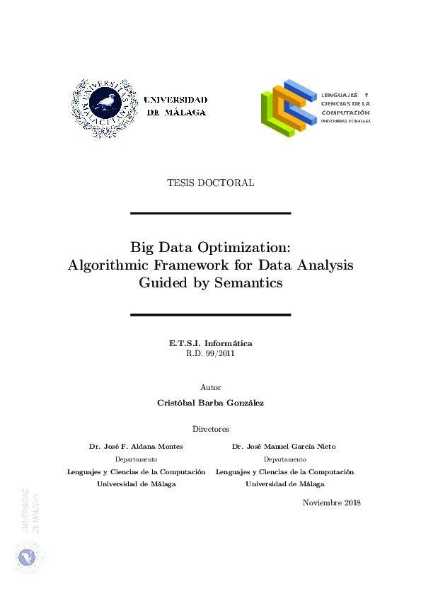 (PDF) Big data optimization: algorithmic framework for data analysis ...
