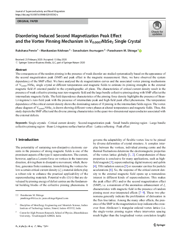 (PDF) Disordering Induced Second Magnetization Peak Effect and the ...
