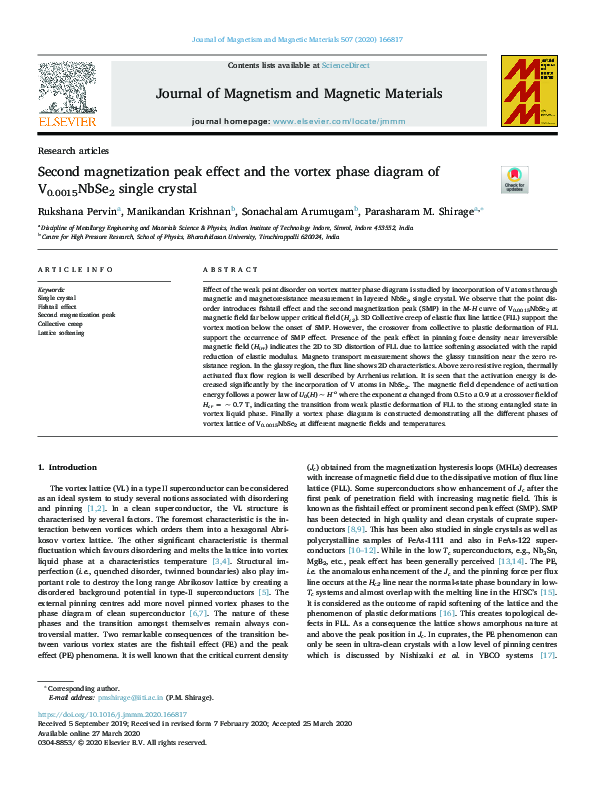 (PDF) Second magnetization peak effect and the vortex phase diagram of ...