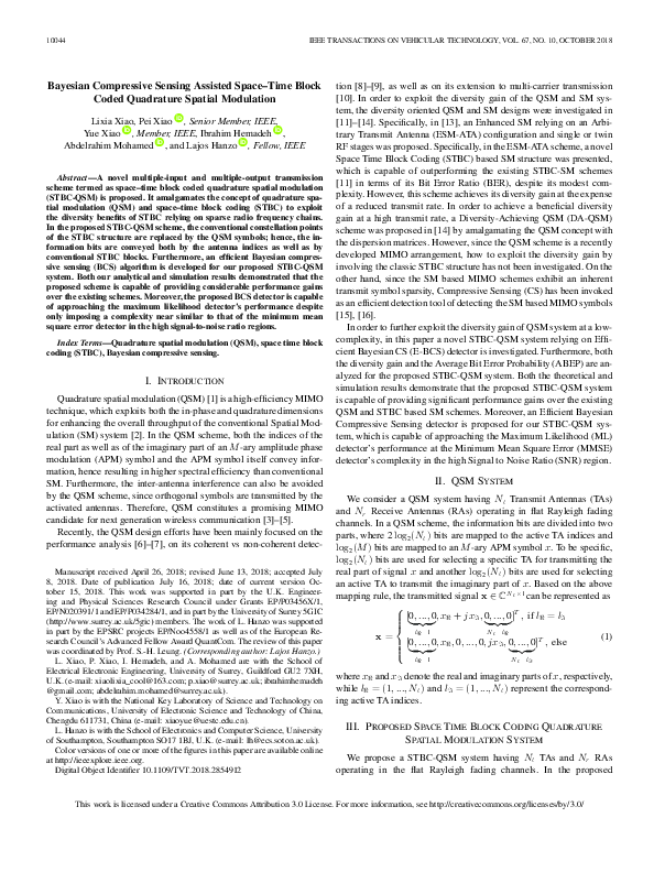 (PDF) Bayesian Compressive Sensing Assisted Space–Time Block Coded ...