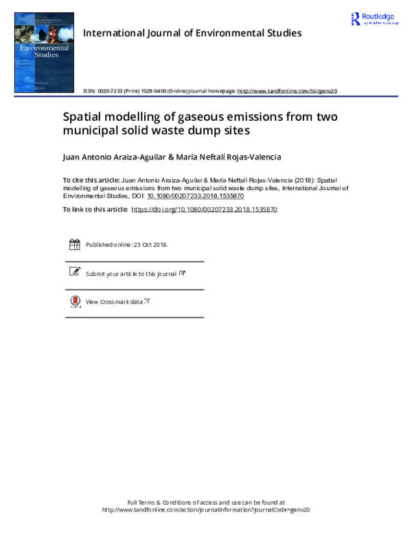 (PDF) Spatial modelling of gaseous emissions from two municipal solid ...