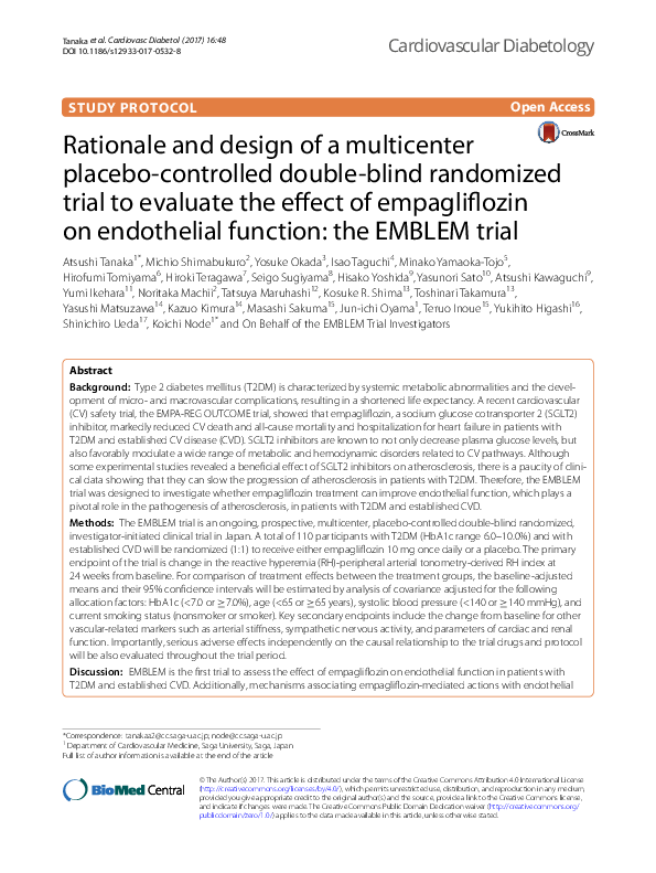 (PDF) Rationale and design of a multicenter placebo-controlled double ...