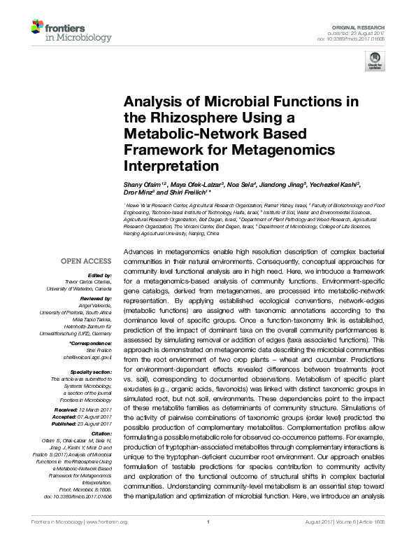 (PDF) Analysis of Microbial Functions in the Rhizosphere Using a ...