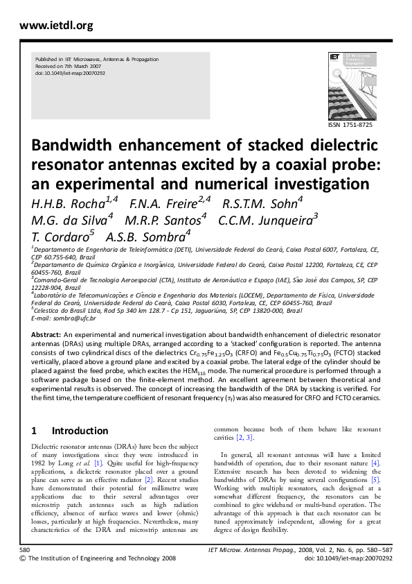 (PDF) Bandwidth enhancement of stacked dielectric resonator antennas ...