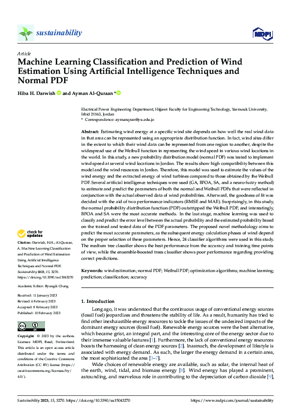 (PDF) Machine Learning Classification and Prediction of Wind Estimation ...