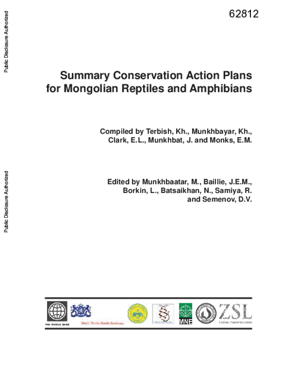 (PDF) Summary conservation action plans for Mongolian reptiles and ...