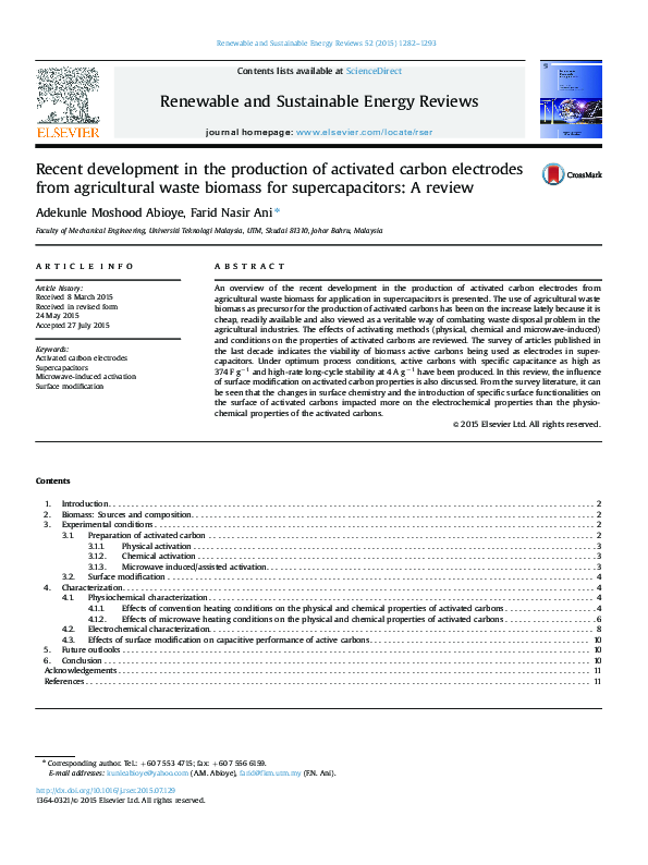 (PDF) Recent development in the production of activated carbon ...