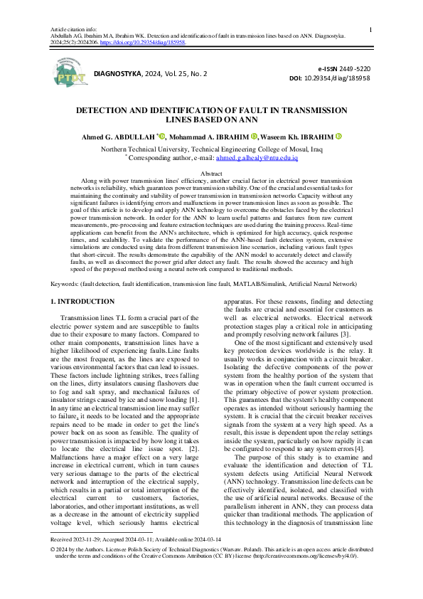 (PDF) DETECTION AND IDENTIFICATION OF FAULT IN TRANSMISSION LINES BASED ...