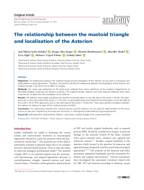 (PDF) The relationship between the mastoid triangle and localization of ...