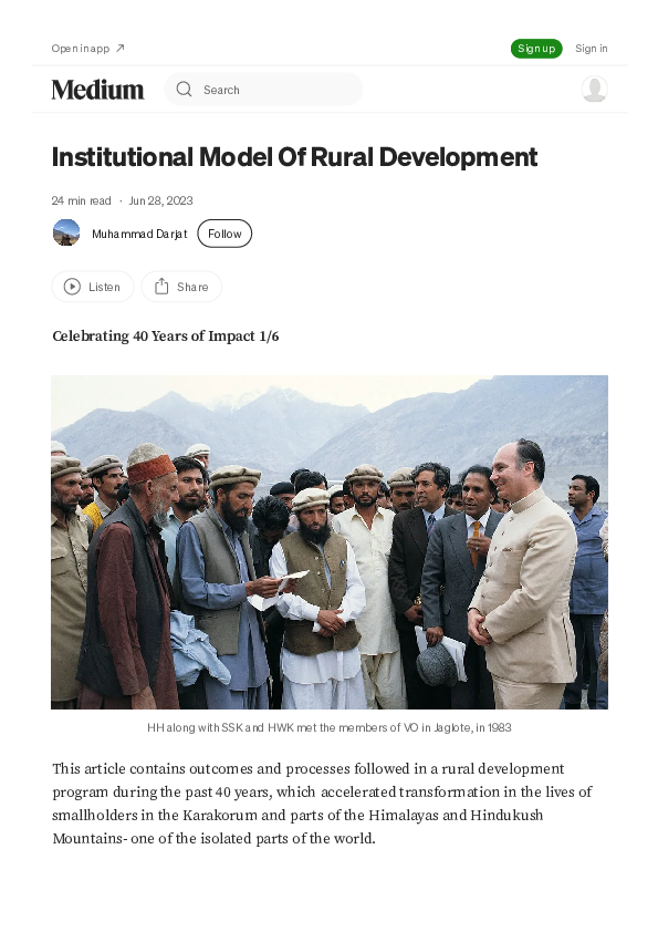 (PDF) Institutional Model Of Rural Development