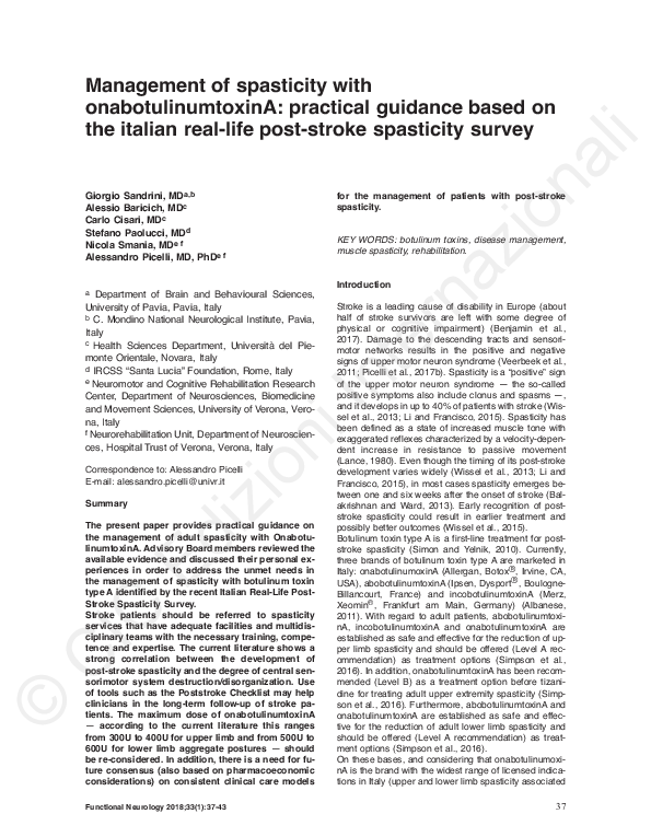 (PDF) Management of spasticity with onabotulinumtoxinA: practical ...
