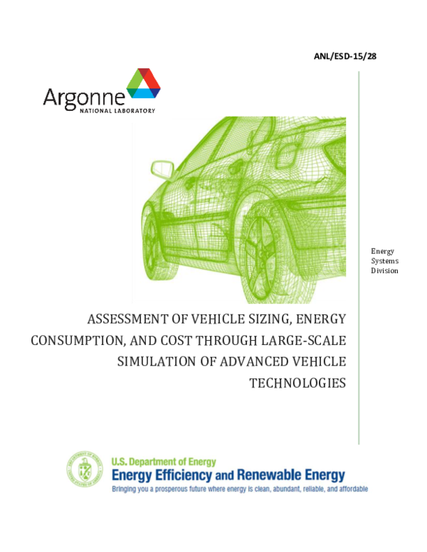 (PDF) Assessment of Vehicle Sizing, Energy Consumption and Cost Through ...
