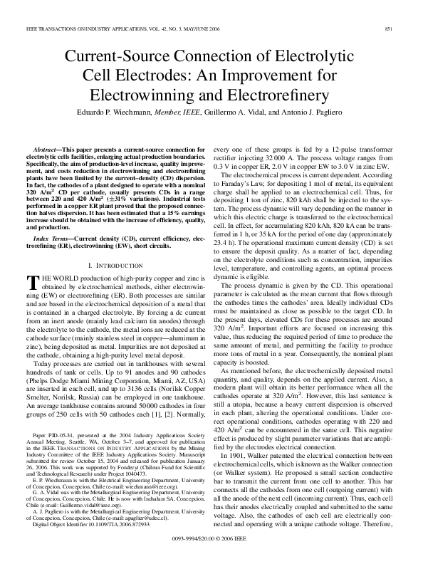 (PDF) Current-source connection of electrolytic cell electrodes: an ...