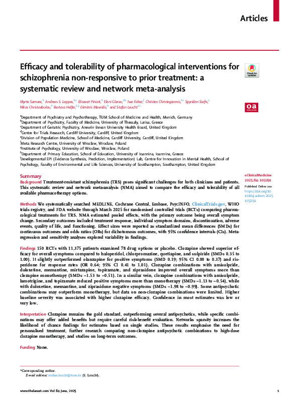(PDF) Efficacy and tolerability of pharmacological interventions for ...