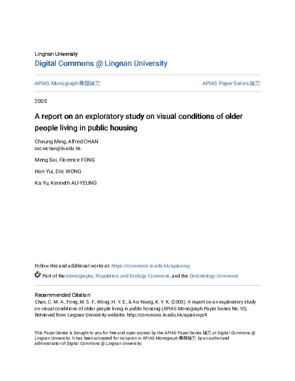 (PDF) A report on an exploratory study on visual conditions of older ...