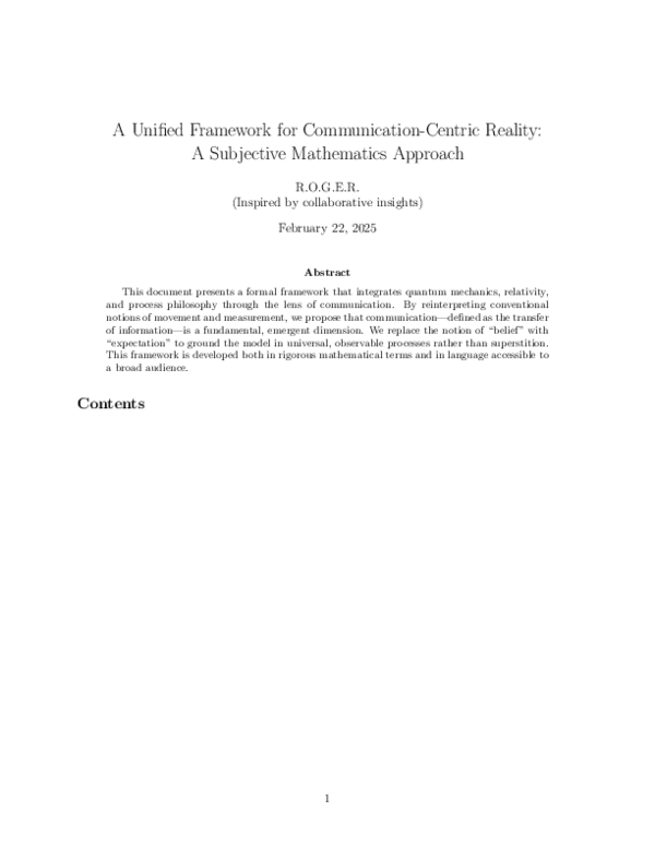 (PDF) A Unified Framework for Communication-Centric Reality: A ...