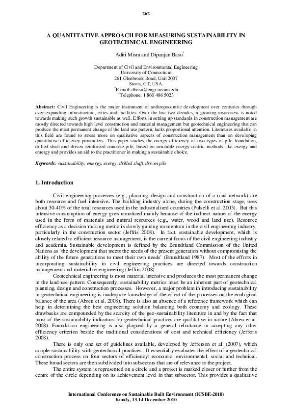 (PDF) A quantitative approach for measuring sustainability in ...