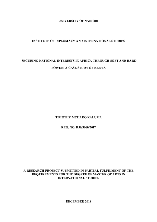 (PDF) Securing National Interests in Africa Through Soft and Hard Power ...