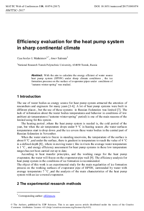 (PDF) Efficiency evaluation for the heat pump system in sharp ...