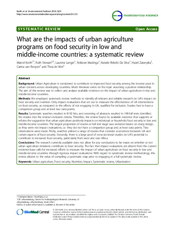 (PDF) What are the impacts of urban agriculture programs on food ...