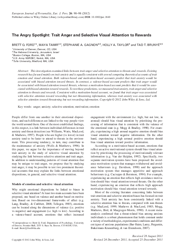 (PDF) The Angry Spotlight: Trait Anger and Selective Visual Attention ...