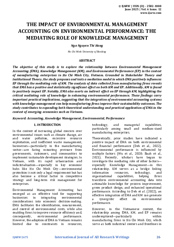 (PDF) THE IMPACT OF ENVIRONMENTAL MANAGEMENT ACCOUNTING ON ...