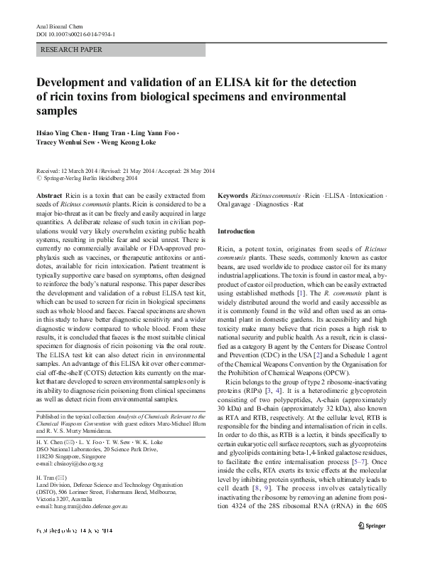 (PDF) Development and validation of an ELISA kit for the detection of ...