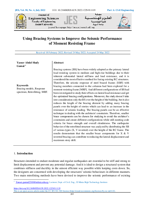 (PDF) Using Bracing Systems to Improve the Seismic Performance of ...
