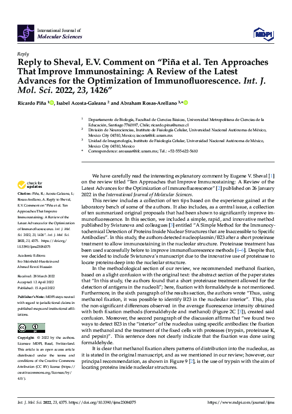 (PDF) Reply to Sheval, E.V. Comment on “Piña et al. Ten Approaches That ...