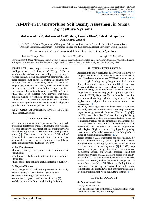 (PDF) AI-Driven Framework for Soil Quality Assessment in Smart ...