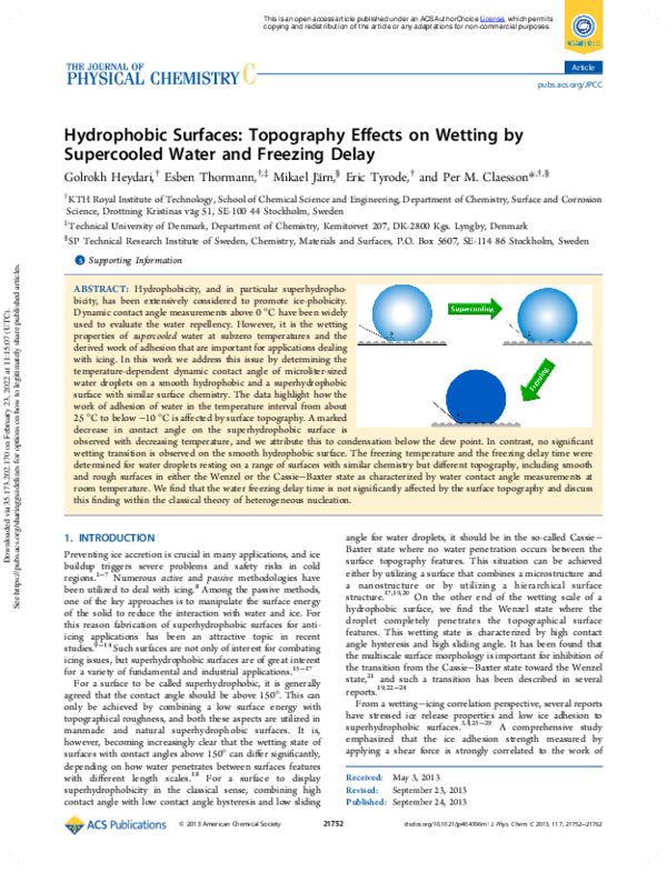 (PDF) Hydrophobic Surfaces: Topography Effects on Wetting by ...