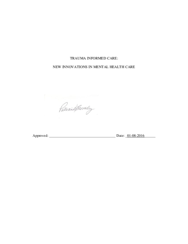 (PDF) Trauma informed care: New innovations in mental health care