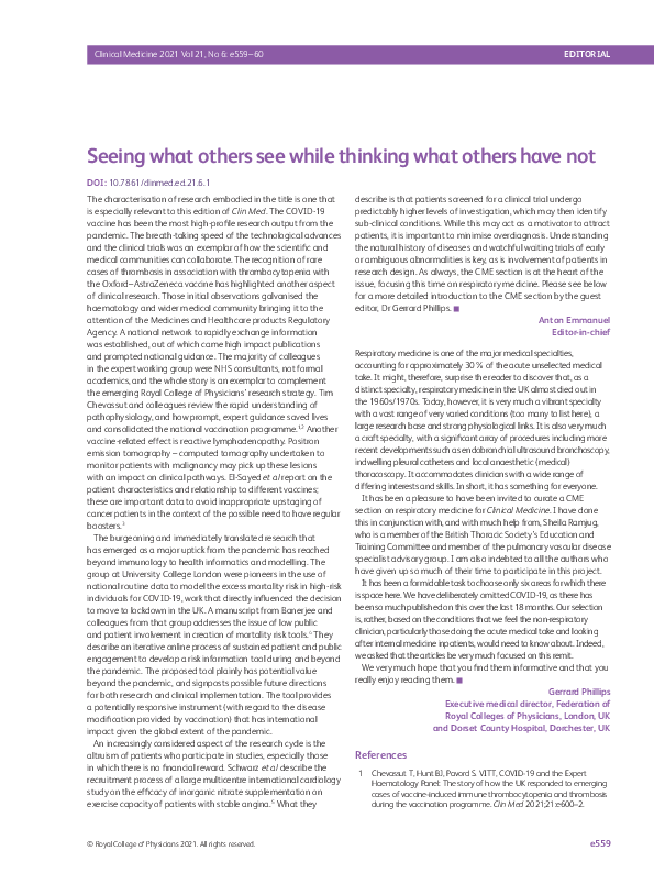 (PDF) Seeing what others see while thinking what others have not