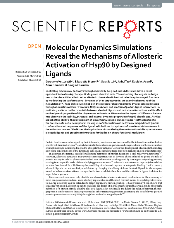 (PDF) Molecular Dynamics Simulations Reveal the Mechanisms of ...