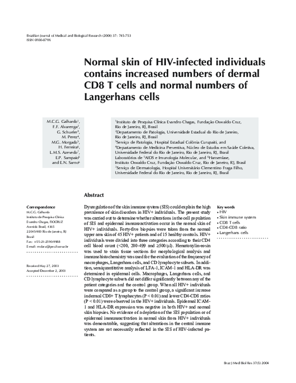 (PDF) Normal skin of HIV-infected individuals contains increased ...